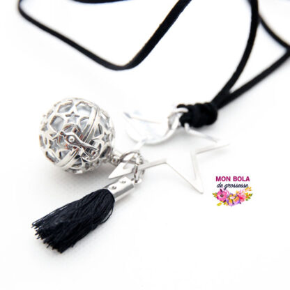 pompon noir en coton pour bola