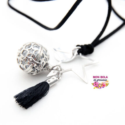 pompon noir en coton pour bola