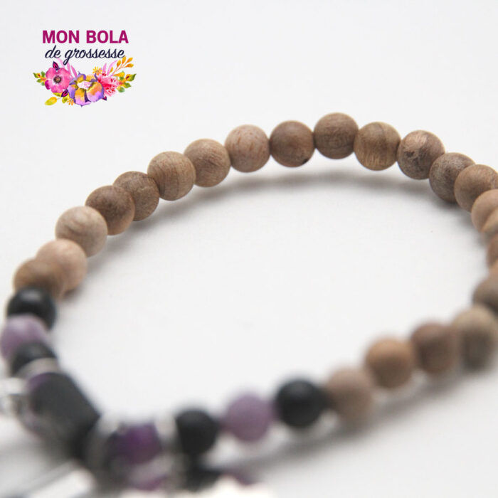 bracelet pour femme avec améthyste et tourmaline noire