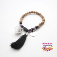 bracelet bola en plaqué argent avec médaille gravée