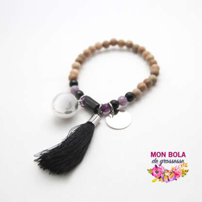 bracelet bola en plaqué argent avec médaille gravée