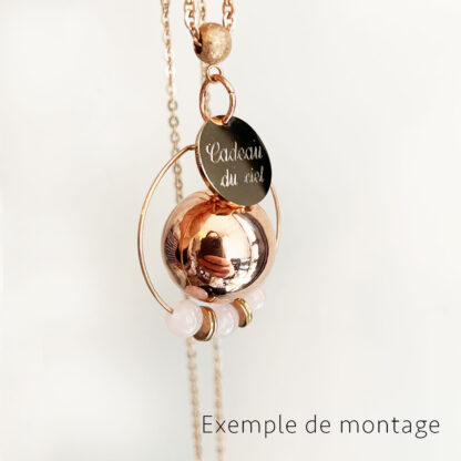Bola de grossesse pas cher avec perles de quartz rose