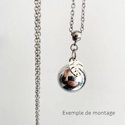 Bola de grossesse couleur argent avec breloque montrera