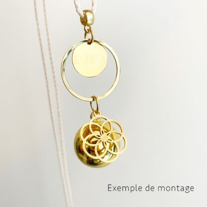 Bola fleur de vie couleur or
