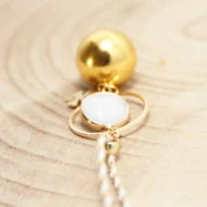 bola trèfle avec breloque en plaqué or 18k pour future maman