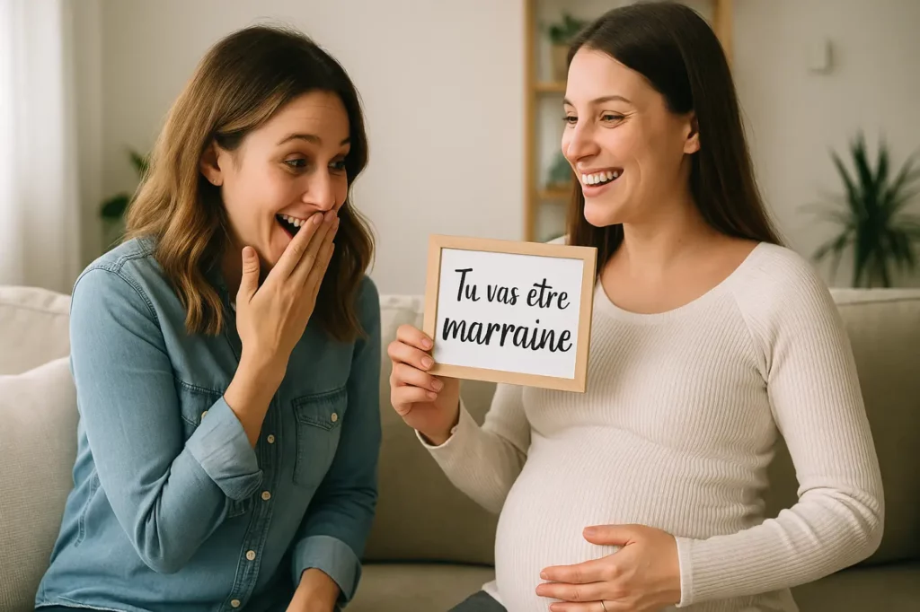 Annoncer sa grossesse à la marraine : nos 10 idées tendance